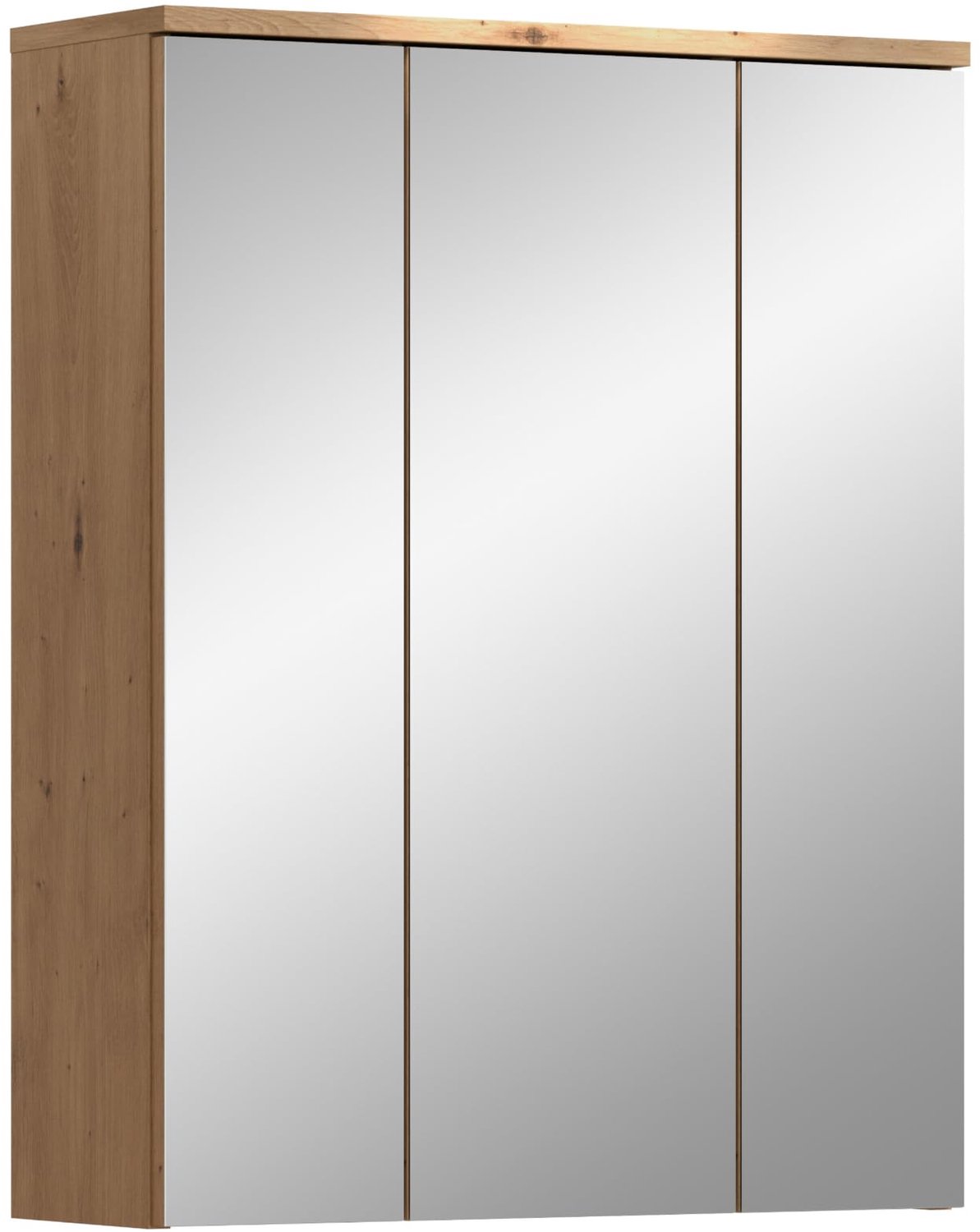 Spiegelkast Blake 60x77x21cm met 3 Deuren en 6 Planken