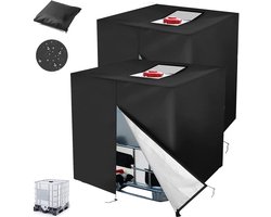 Set van 2 IBC Tank Tarpaulins 1000L met UV Bescherming en Stofafdekking