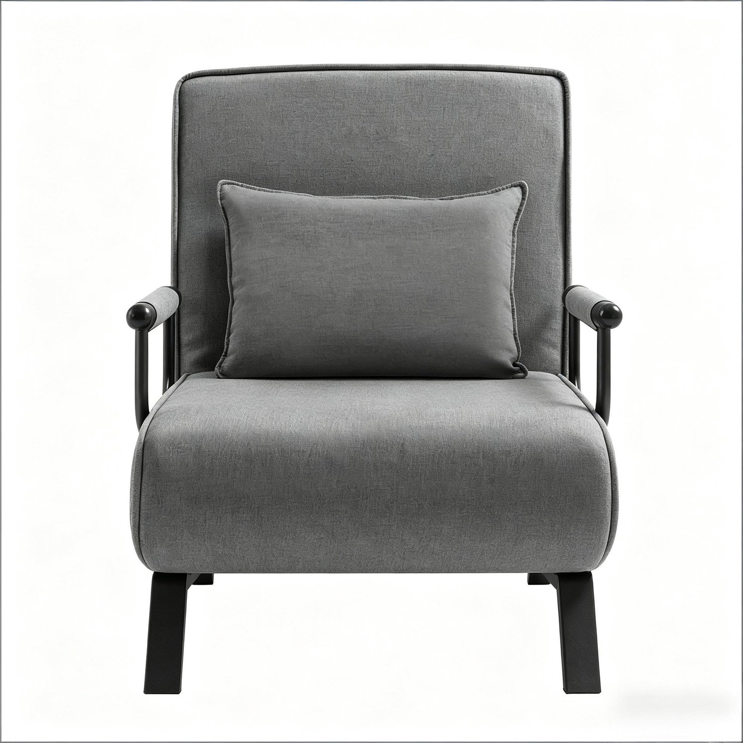 MEUNIQ Slaapfauteuil 3-in-1, uitklapbaar tot ligstoel en eenpersoonsbed, verstelbare rugleuning met 5 standen, armleuningen, donkergrijs