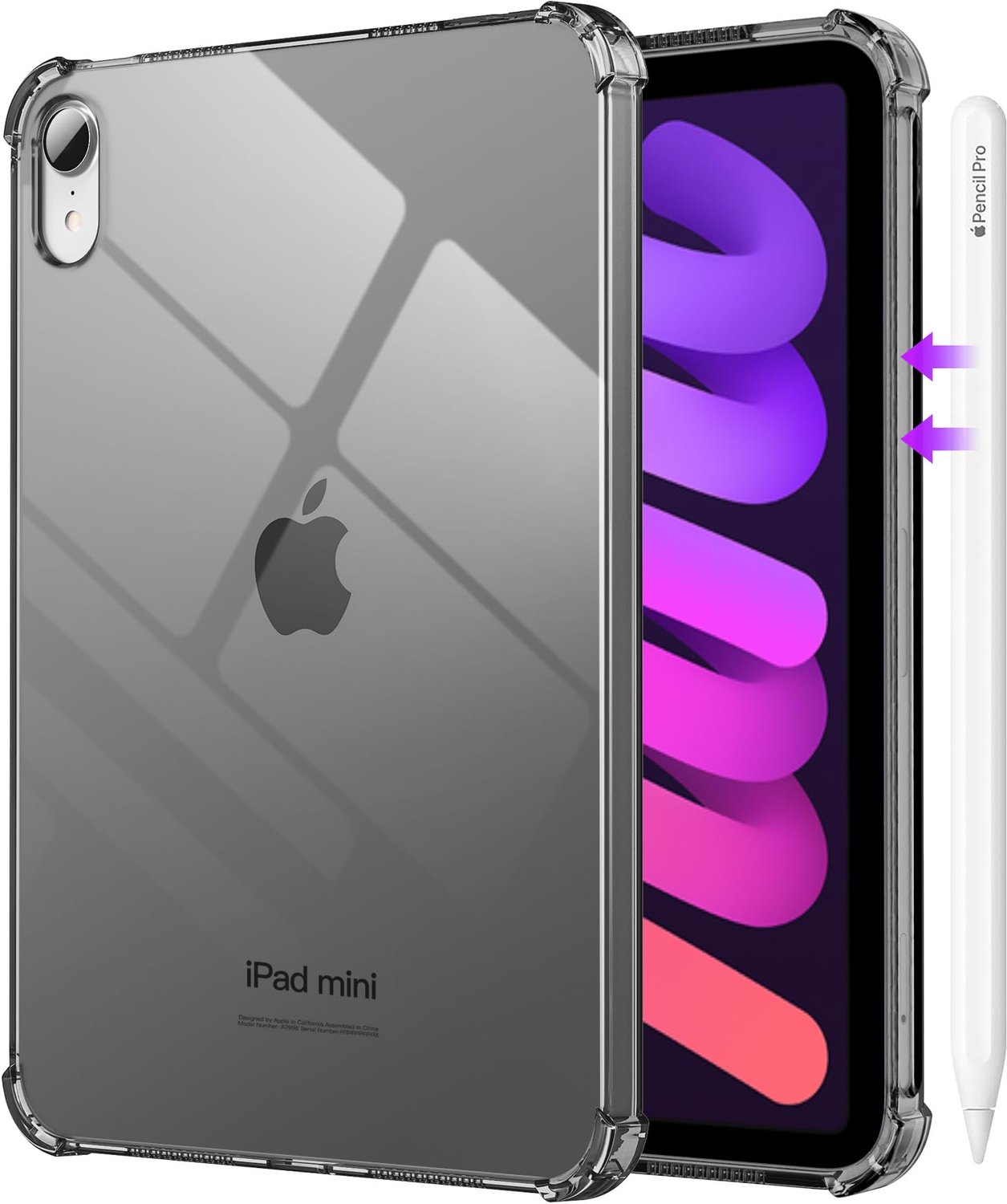 iPad Mini 7 Hoes - Dun/ Lichtgewicht - Schokbestendig/ Beschermend - Transparant/ Waterdicht - TPU/ Rimpelachterkant - 8.3 Inch - Tablethoes