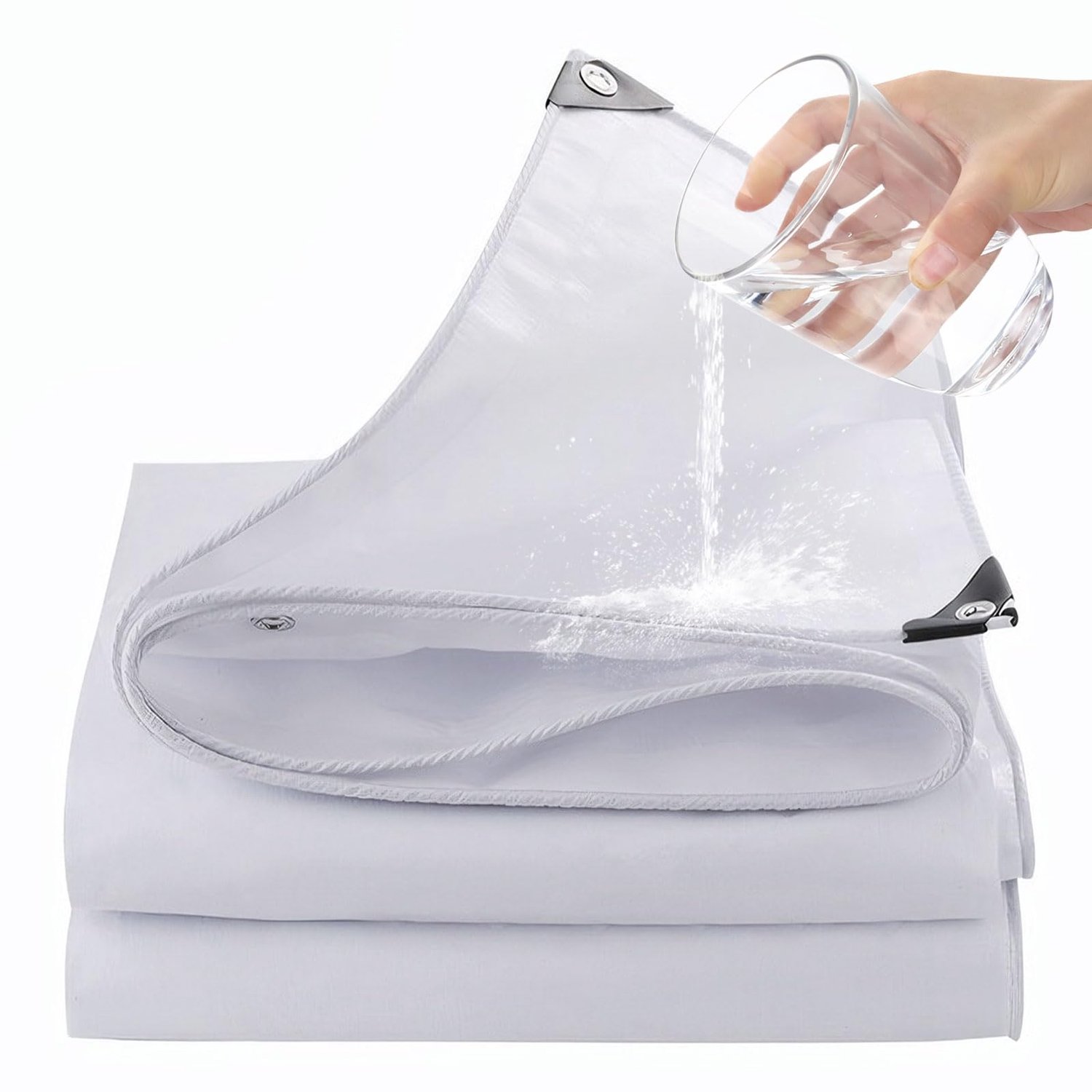 Afdekzeil Waterdicht - 180 g/m² PE - UV-bestendig - Scheurvast - Versterkte hoeken - Aluminium ogen om de 50 cm - Zeil