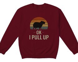 Capybara Sweater – OK I PULL UP – Dieren Outfit – Unisex Sweater voor Dames & Heren – Grappig Cadeau