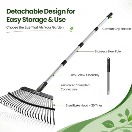 Bladhark met verstelbare steel - 106-180 cm — afbeelding 4