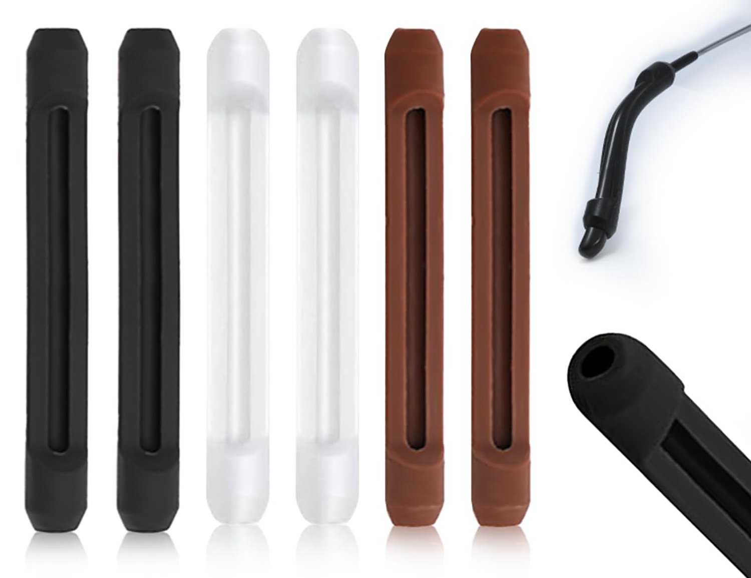Set van 6 Silicone Antislip Oordopjes voor Brillen