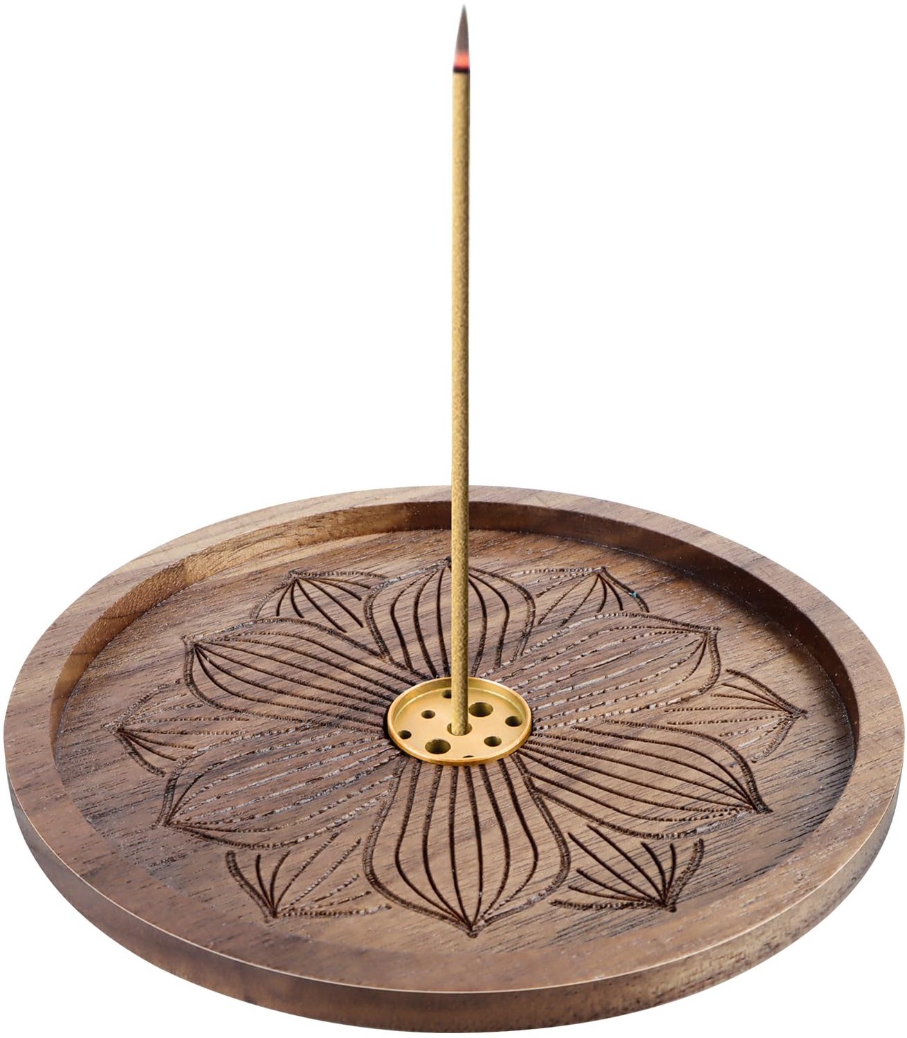 Houten Lotus Wierookhouder met 6 Gaten