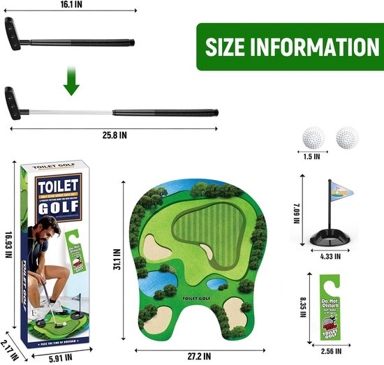 Mini Golfset voor het Toilet met Putting Mat en Golfballen — afbeelding 4