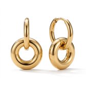 Lundholm Nina Oorringen Dames Goud Kleurig - Elegante Hoops - Oorhangers - Gouden Oorbellen - Premium Stainless Steel Jewellery - Hypoallergene Sieraden - Sinterklaas Cadeautjes - Bedankt Cadeautje - Cadeau Collega - my Lundholm