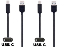 2 stuks OneOne 2,2m USB C kabel. Handige extra korte laadkabel. Oplaadkabel snoer past op Universeel Microsoft, LG, Lenovo, HTC, Honor, Samsung Galaxy, Huawei, Motorola Moto, Xiaomi, Sony Xperia, Kobo (Rakuten), Astell&Kern