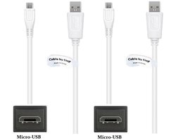2 stuks OneOne 1,0m Micro USB kabel. Standaard laadkabel. Oplaadkabel snoer past op past op Bose Soundlink Mini 2 ( Niet voor Soundlink 2 of Mini 2 SPECIAL EDITION ), Revolve, Revolve Plus, Revolve 2, Revolve Plus 2
