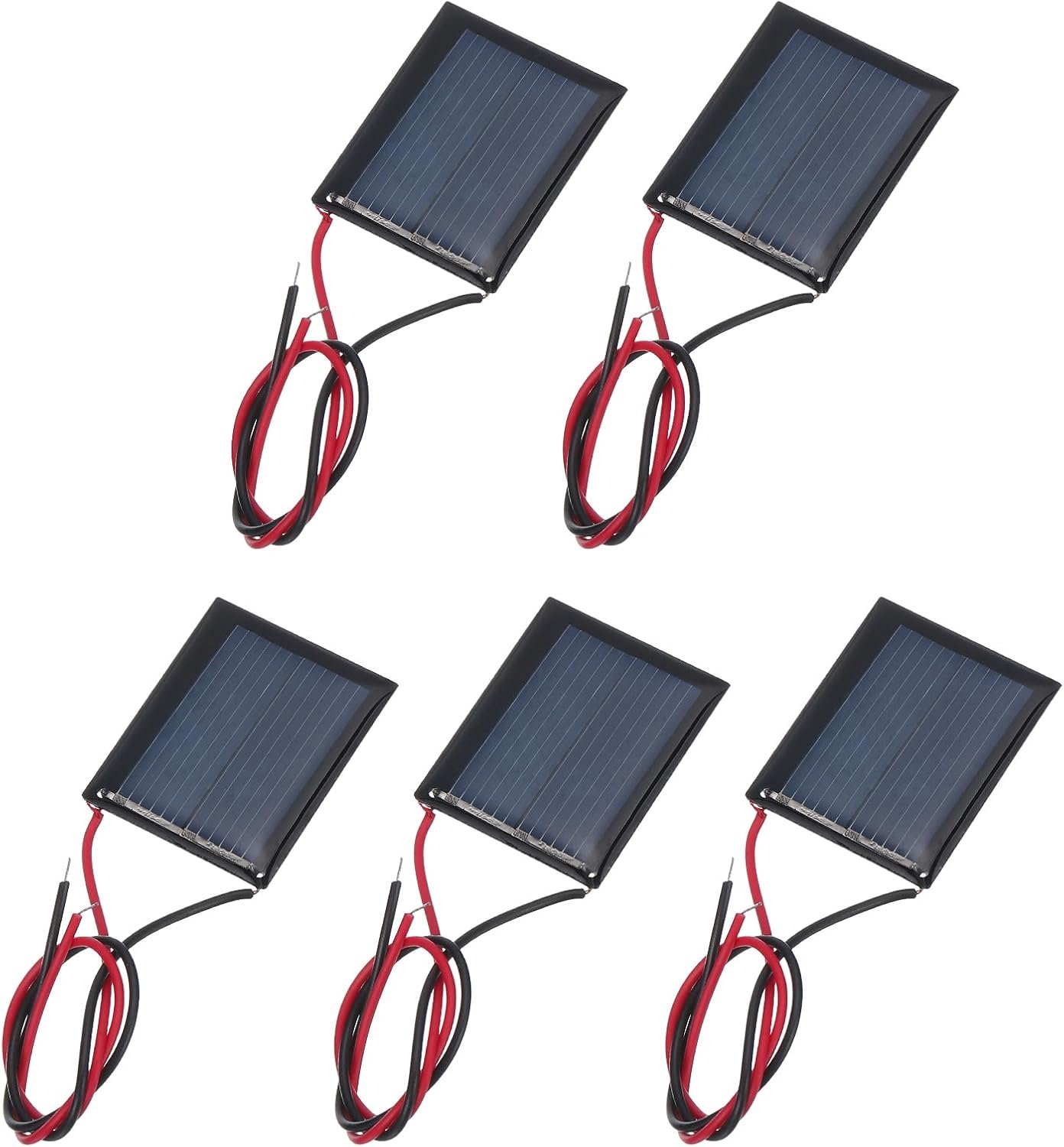 mini-zonnepaneel 30 x 25 mm - polykristallijn - 0,08 W vermogen - ideaal voor doe-het-zelf projecten - 5 stuks - ServiceTopper
