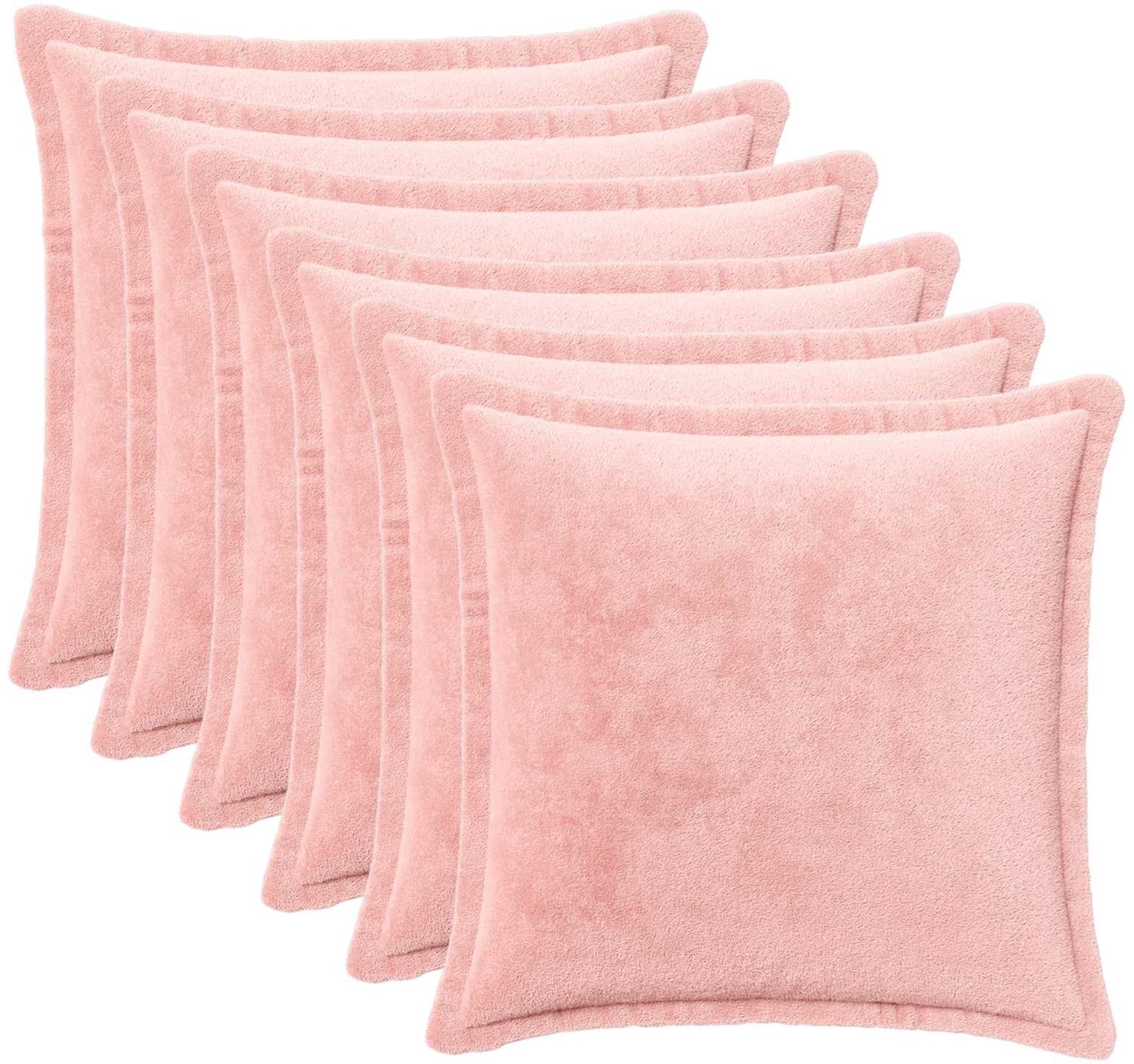 vidaXL Dekenkussen - 6 - st - HOUTEN - Roze - 35 - x - 35 - cm - Flanel