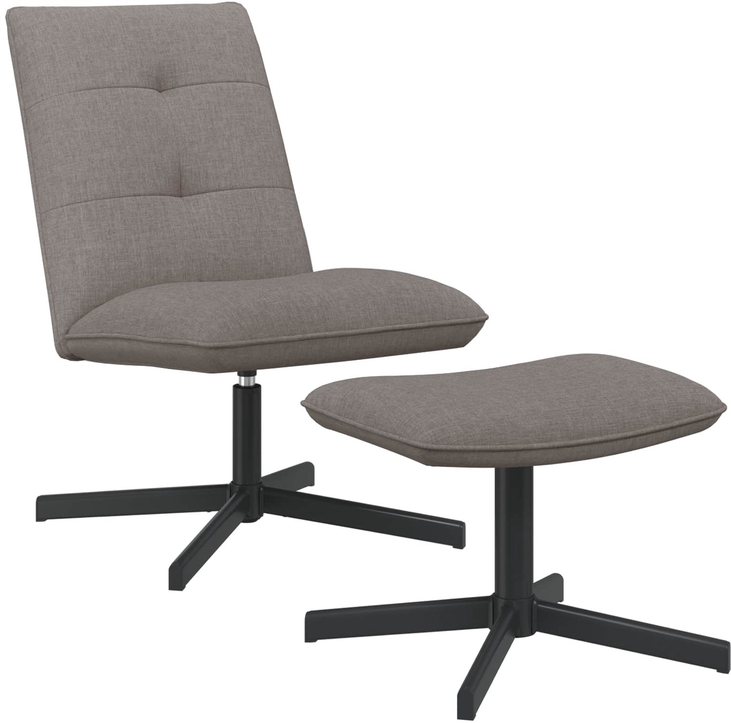vidaXL Draaistoel - met - voetenbank - Taupe - Stof