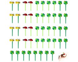 Fruitvorkjes 48 Stuks - Cartoon Ogen - Kunststof Food Picks - Herbruikbaar - Voor Broodtrommel/Bento Box - Ideaal voor Snacks