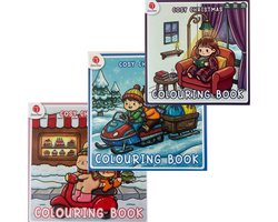Cozy Christmas - Cozy Coloring Book - Set van 3 - Kleurboek Voor Volwassenen - Cozy Kleurboek - Cozy Coloring - Kleurboek Herfst - Kerst Kleurboekjes - Cozy Europe - Decotime - Little Corner - Cozy Friends - Kleurboek voor volwassenen - Girl Moments