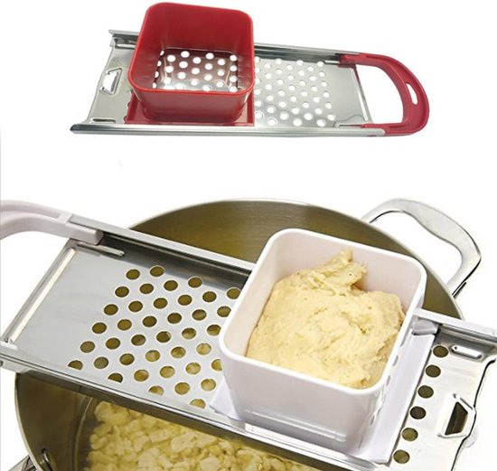 Spaetzle maker - roestvrij staal - met comfort grip handvat - voor authentieke Duitse noedels - ServiceTopper — afbeelding 2
