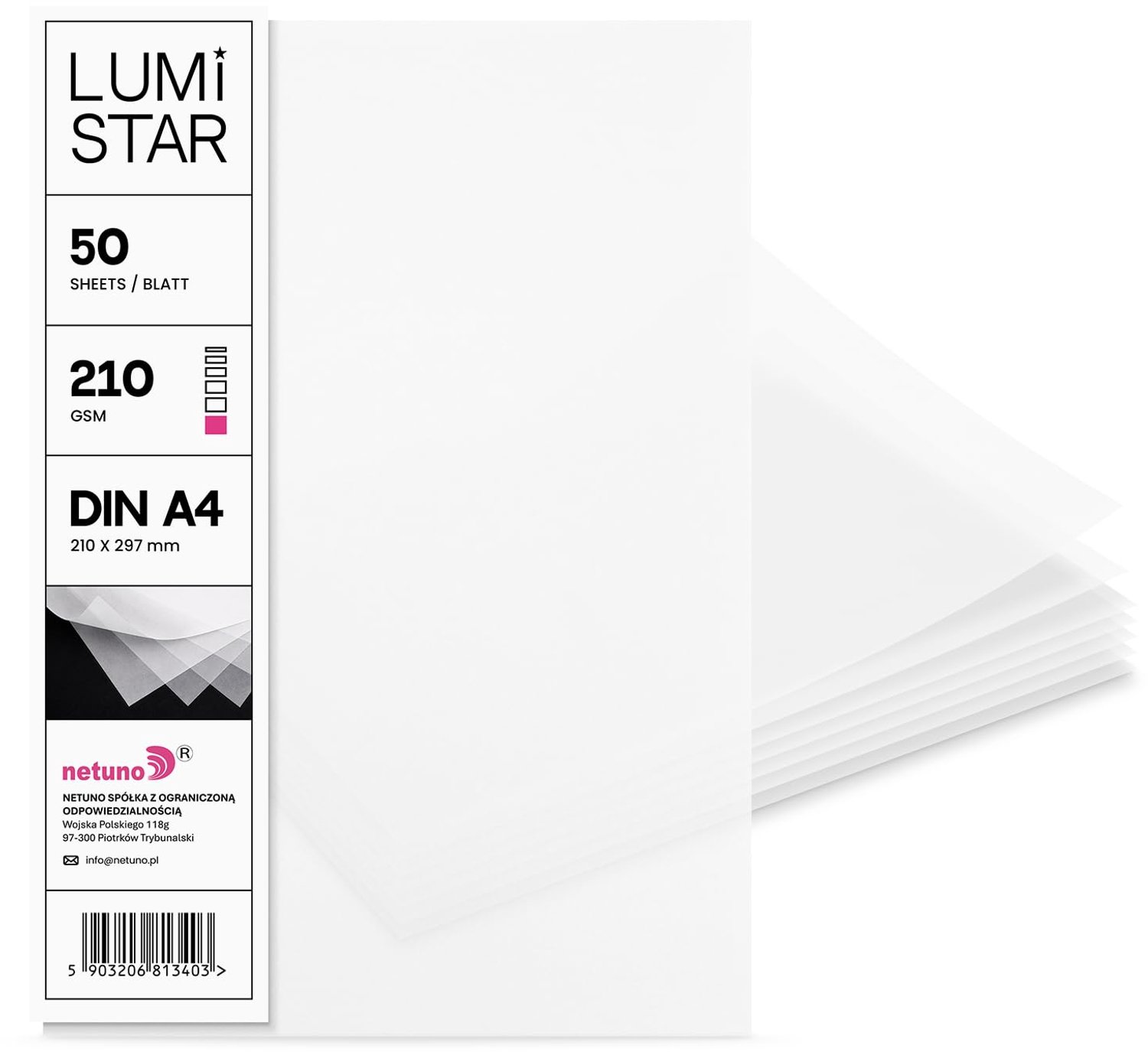 A4 Semi-transparant Papier - 50 vellen - 210g Wit