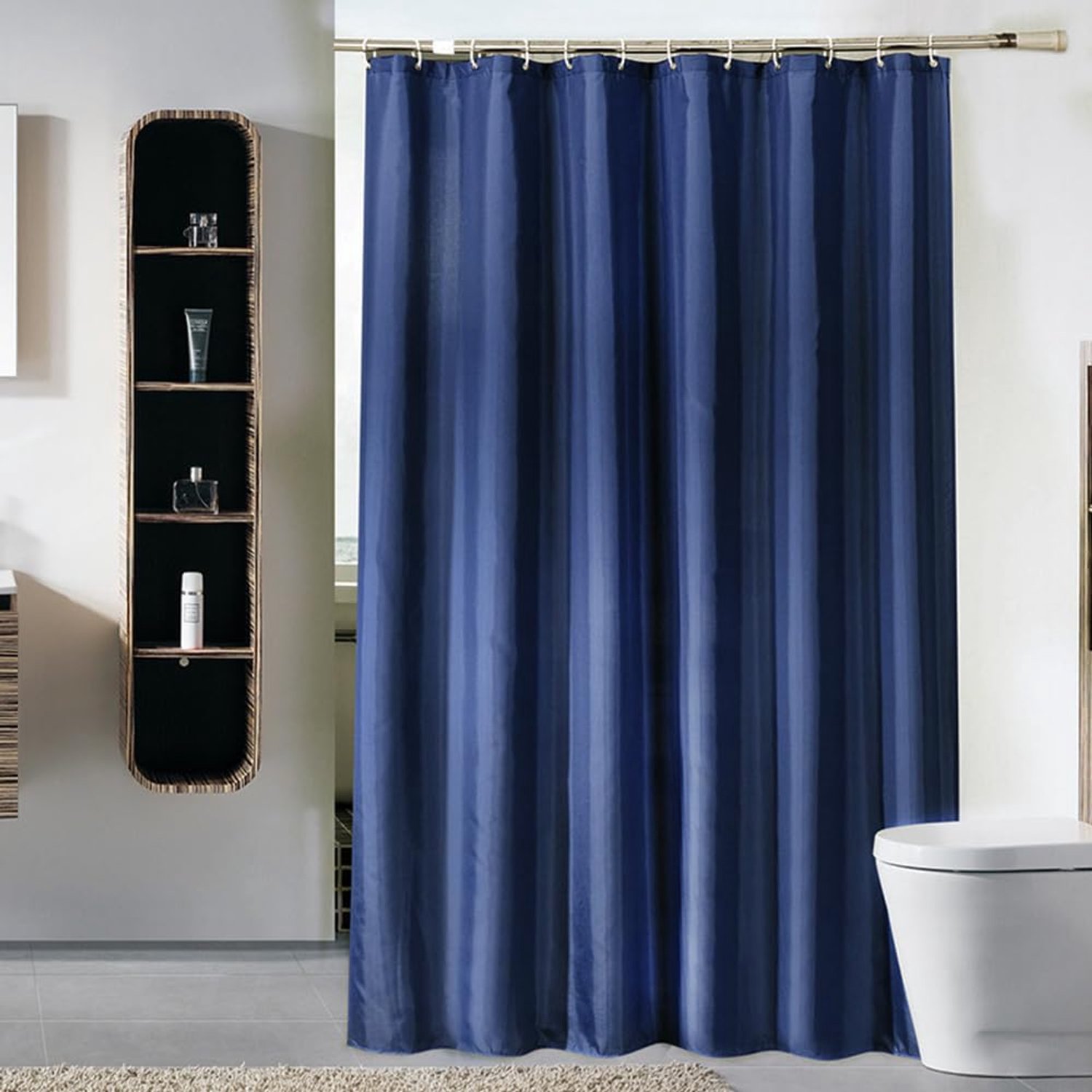 Marineblauw Douchegordijn 300 cm Extra Breed