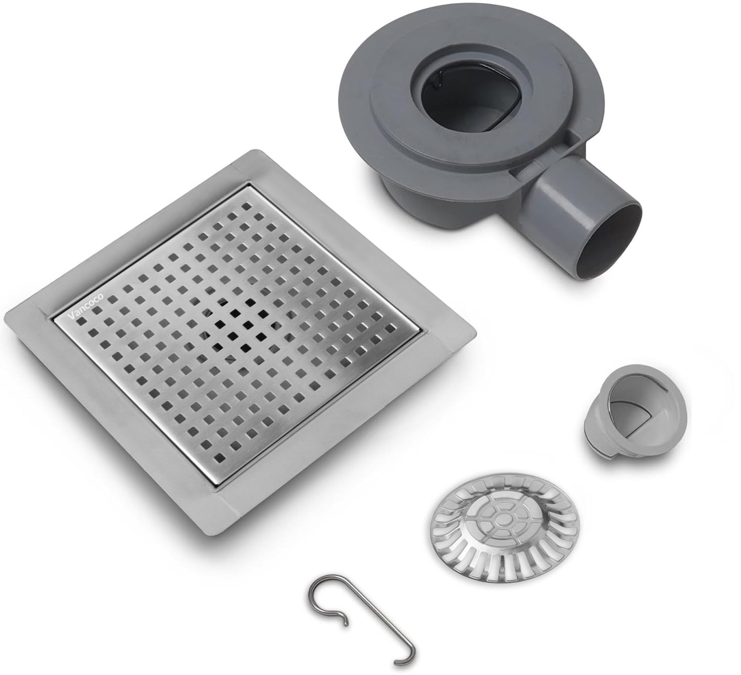 Roestvrijstalen Doucheputje 150 × 150 mm met Waterdichte Ring