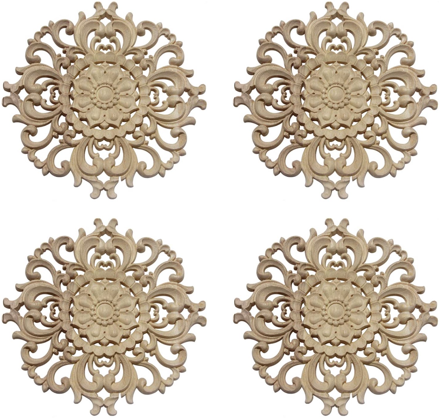 Set van 4 Houten Decoratie Elementen voor Meubels
