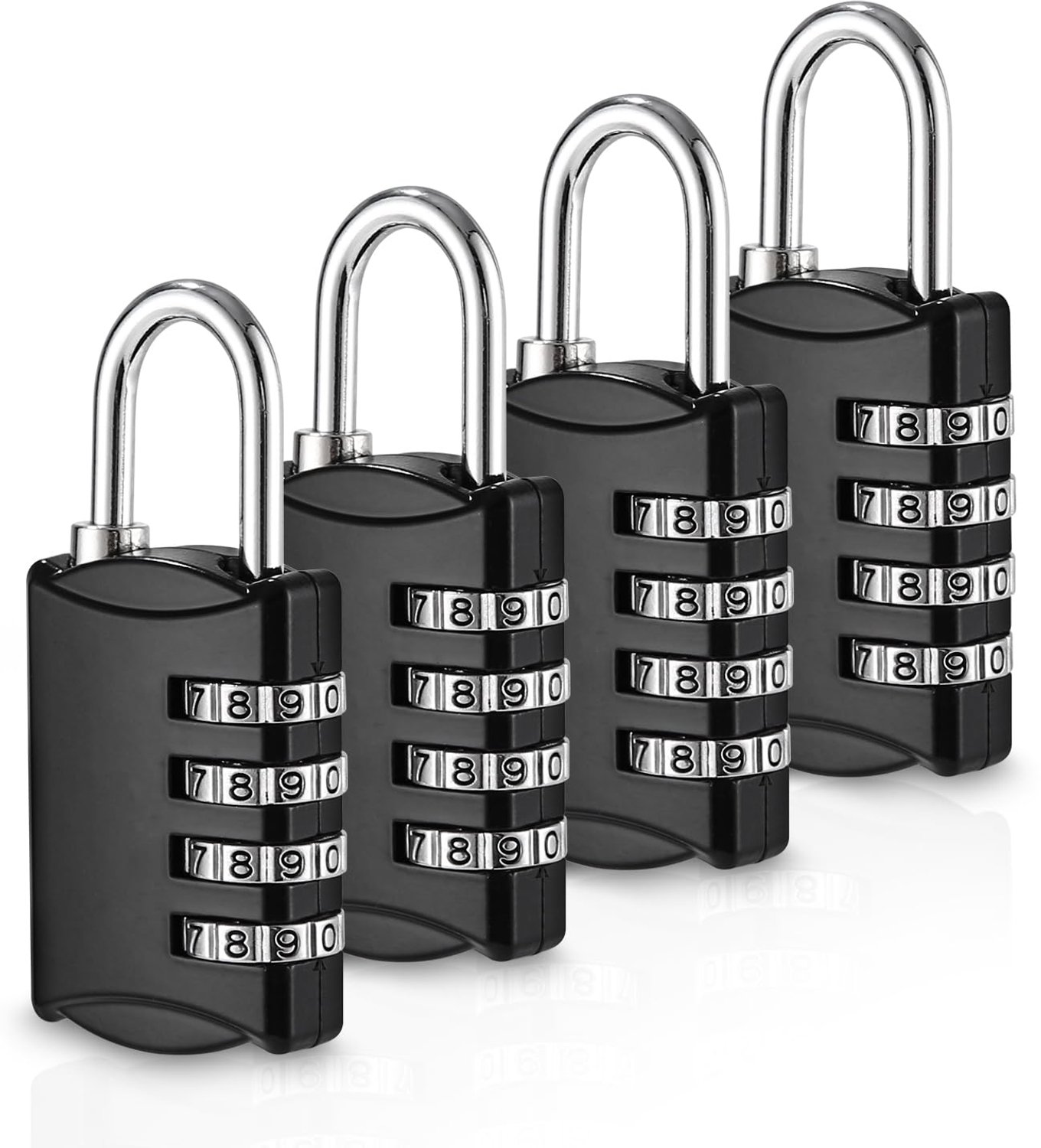 Set van 4 Combinatiesloten met Cijfercode