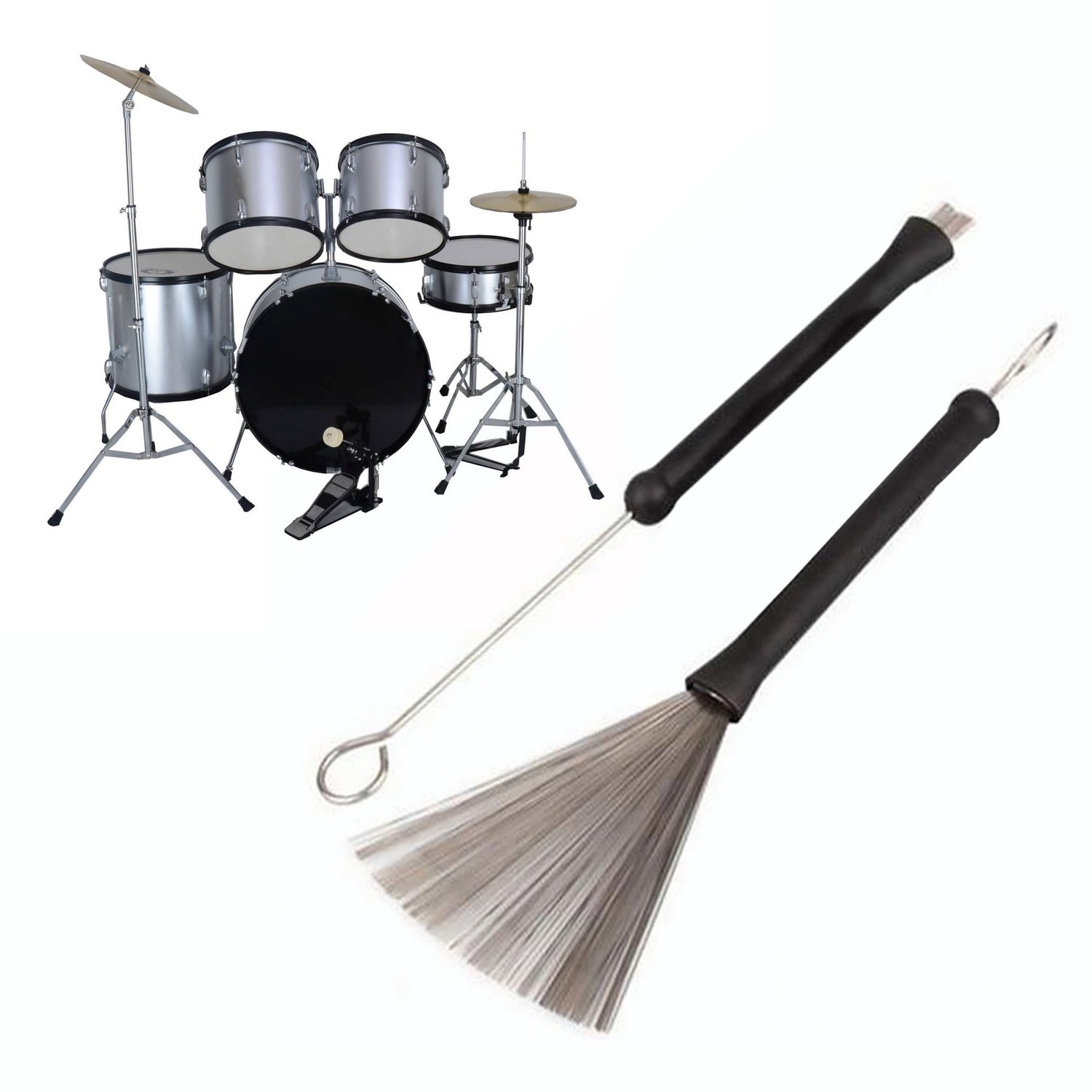 Retractable Drum Brushes met Rubber Handvat