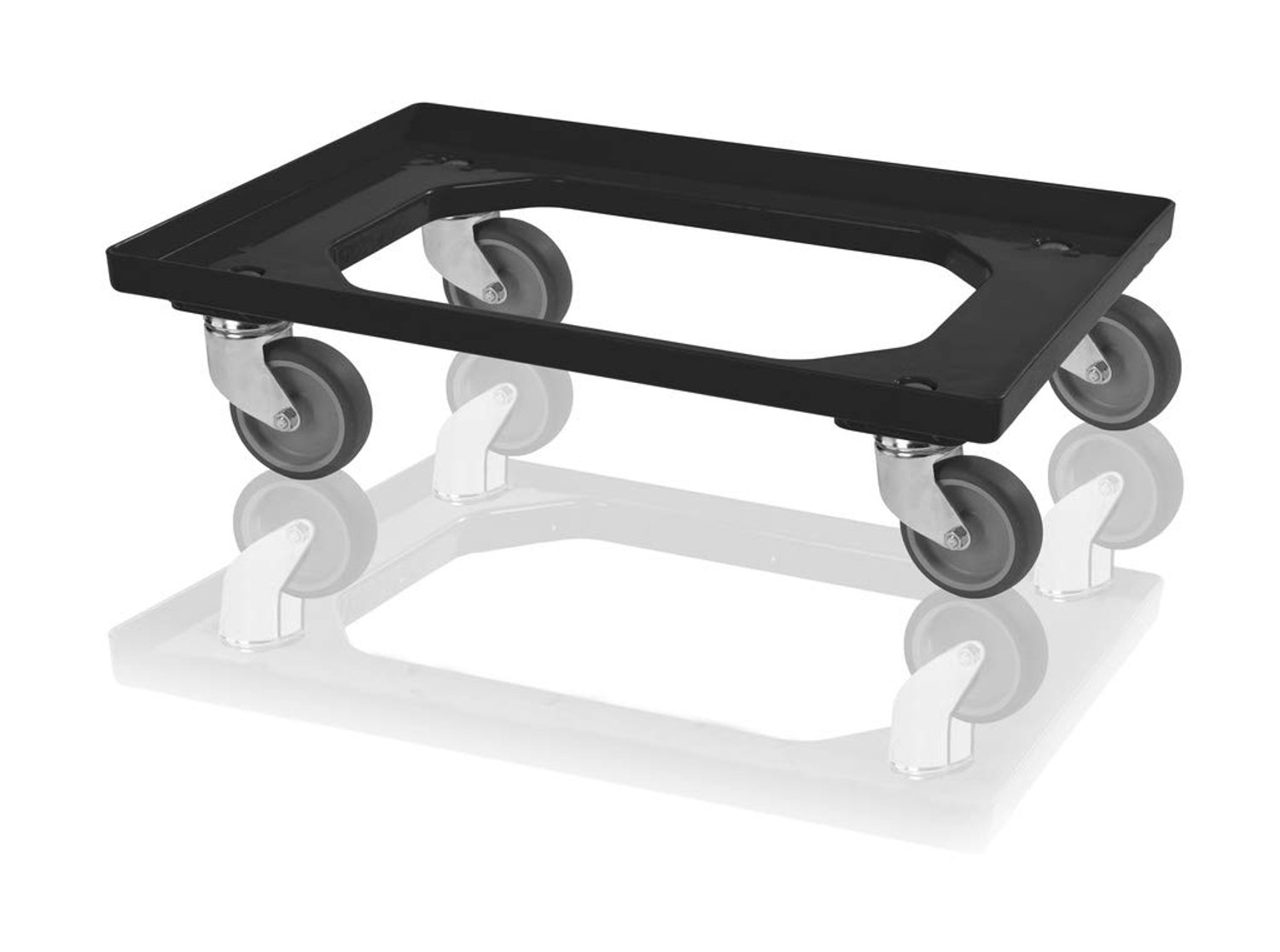 Transportroller voor euro containers - 60x40 met rubberen wielen
