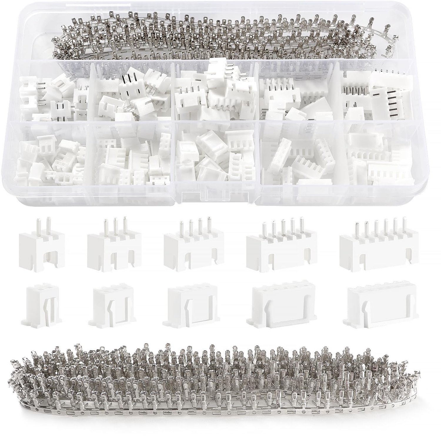 Connector Kit - 460Pcs 2/3/4/5/6 Pin - Ideaal voor Elektronica - 2.54mm Connectoren - Perfect voor Hobbyisten - Inclusief Plastic Box