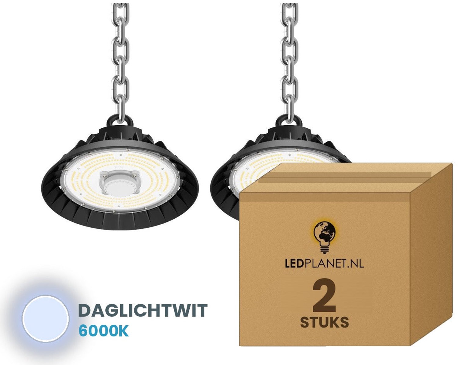 Tsong UFO Lamp - LED High Bay 240W - 36.000 lm - Daglichtwit 6000K - 2 stuks - Bewegingssensor - 0-10V Dimbaar - IP65 - Hal, Werkplaats- & Garageverlichting - 5 jaar garantie