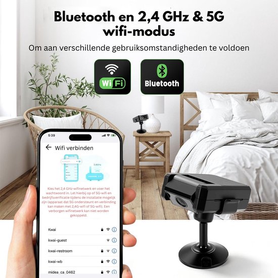 Mini Beveiligingscamera - Draadloze Camera - Huisbewaking - 180° draaibare camera — afbeelding 2