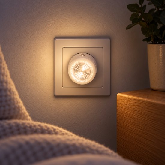 Dutch Standard nachtlamp met dag-/nachtsensor - 360° draaibaar - stopcontact - 1 W - wit van Dutch Standard — afbeelding 5