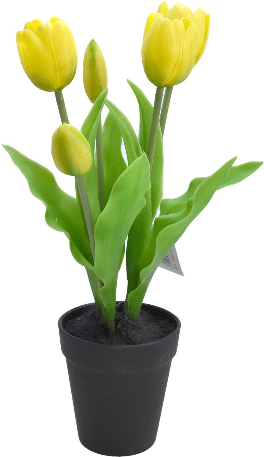 Tulp in pot 30,5 cm geel Driesprong Collection