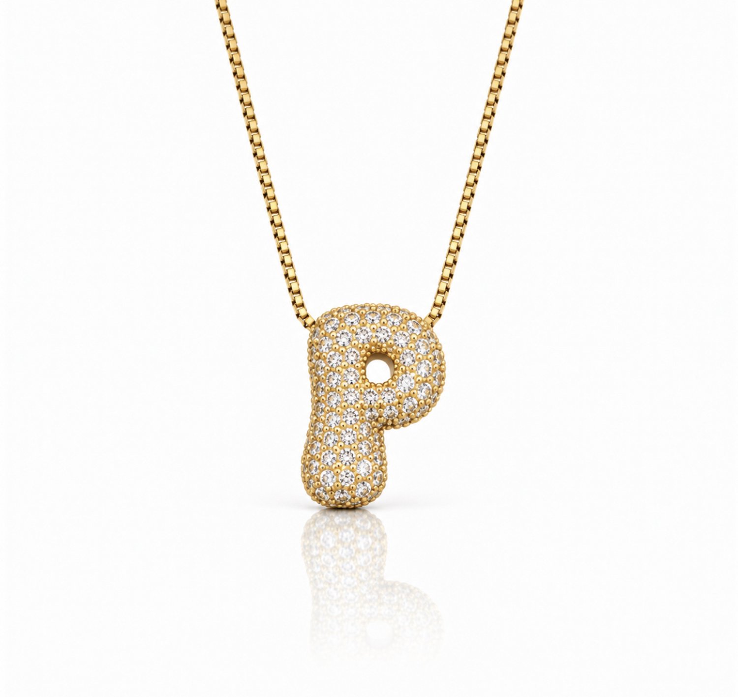 Maevi® Letter Ketting - Letter: P - Glitter Letterketting - Zirkonia Ketting - Lengte: 40 cm - Inclusief Luxe Verpakking - 18K Verguld Goud - Gouden ketting / Gouden letter - Hoge Kwaliteit - Luxe Ketting - Cadeau voor Vrouw / Dames / Moeder / Mama