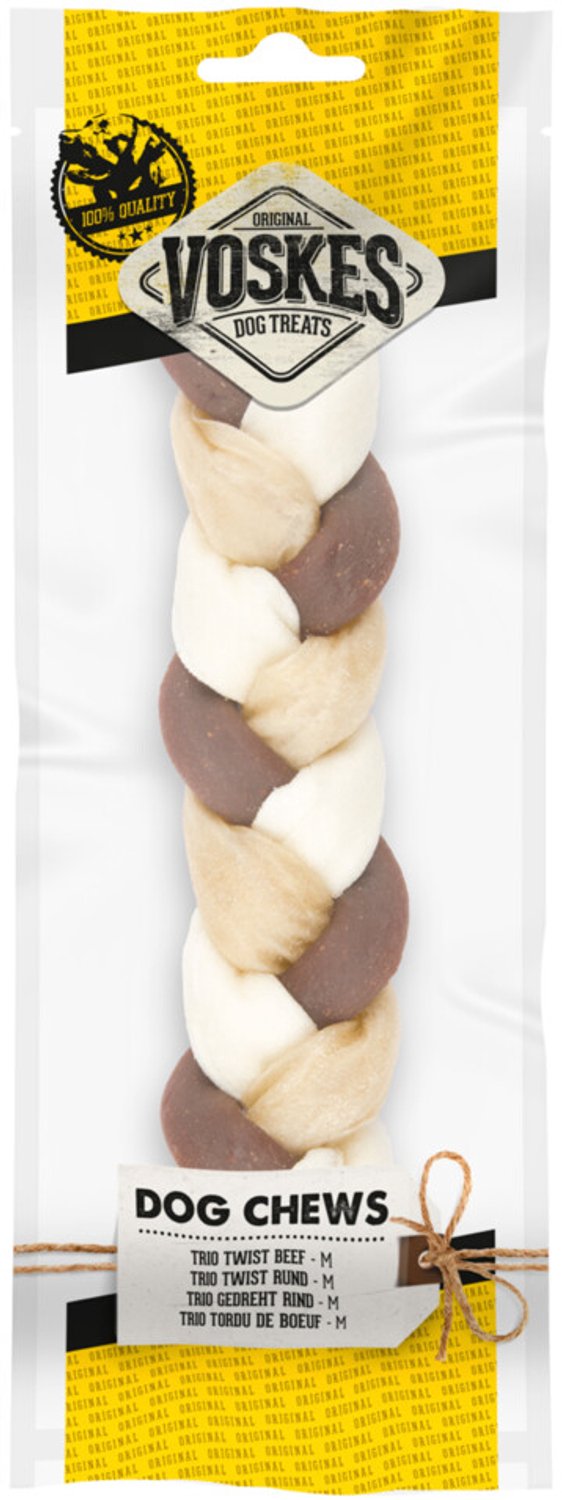 Voskes Hondensnack Twist Trio Rund M -
