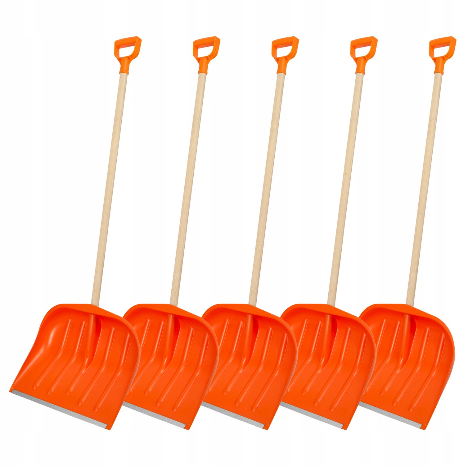 Set van 5 sneeuwschuivers, oranje, stevig met metalen rand