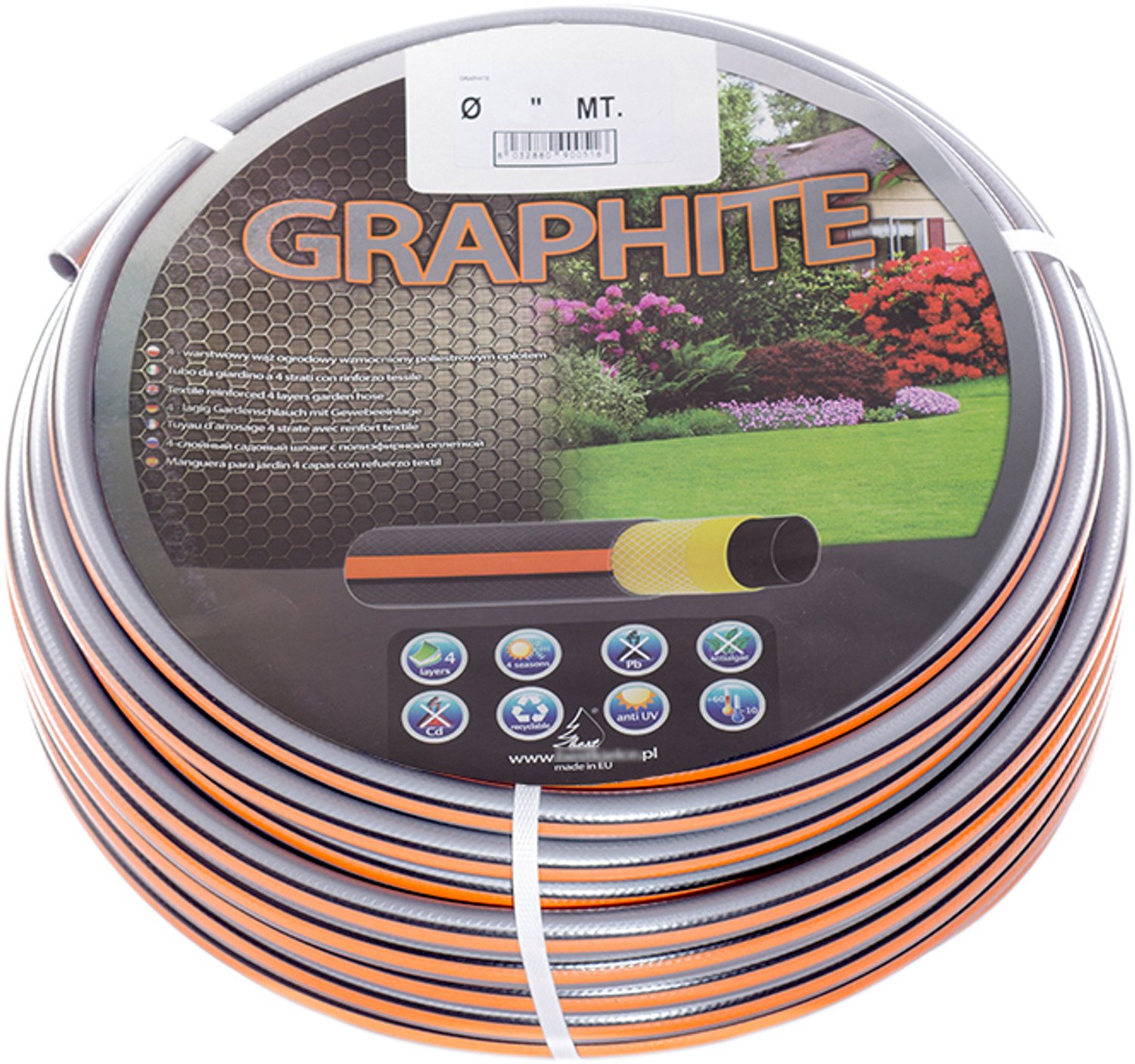Merkloze Tuinslang 3/4" 20m - 4 Lagen, 24 Bar, UV-bestendig