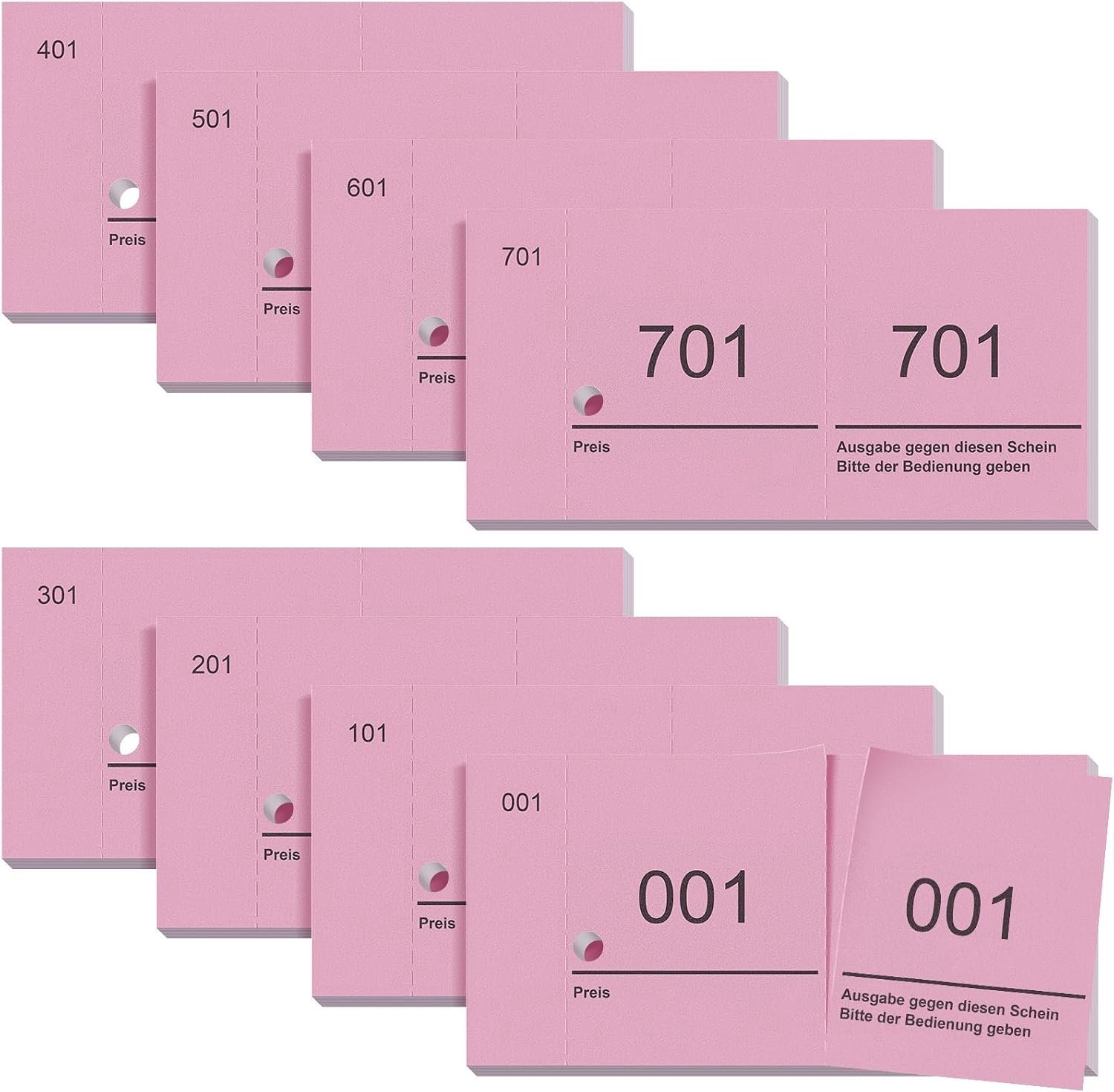 Nezyo 8 Numbered Ticket Blocks 1-800, Double Digit Receipt Book, Consumer Tickets, Buffet Tickets, Winner, Party - ShopVlot
