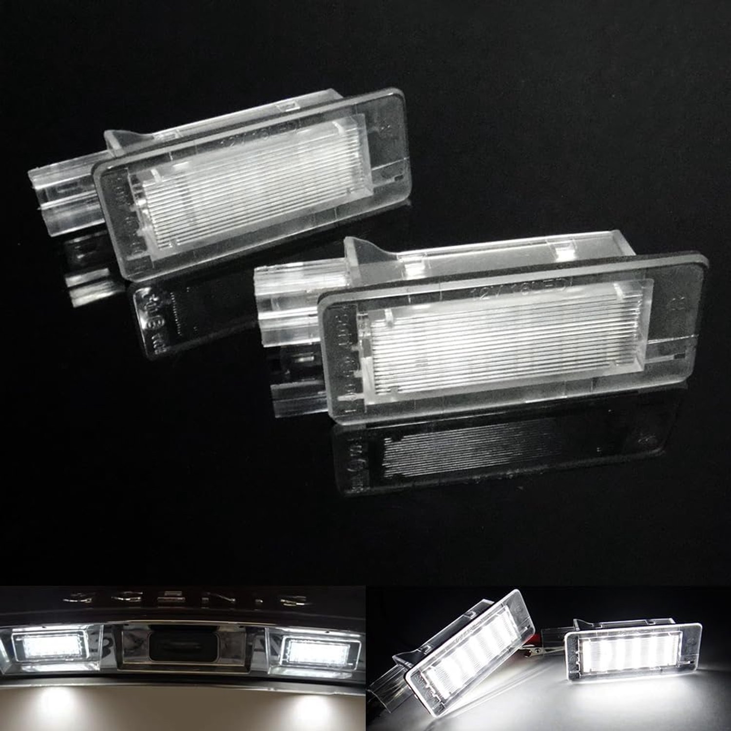 2x LED License Plate Light White License Plate Light Suitable for Captur Laguna II III Latitude Mode Scenic II III Zoe - ShopVlot