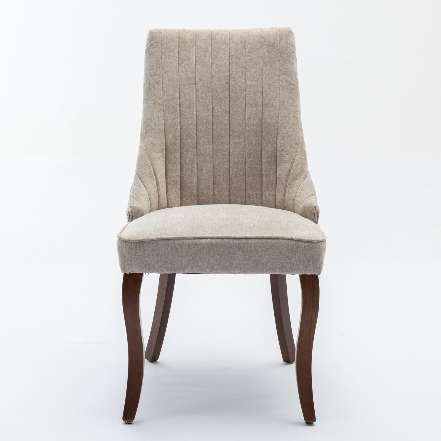 SONNENH Eetkamerstoelen set van 2 - Stoffen bekleding en houten poten - Beige
