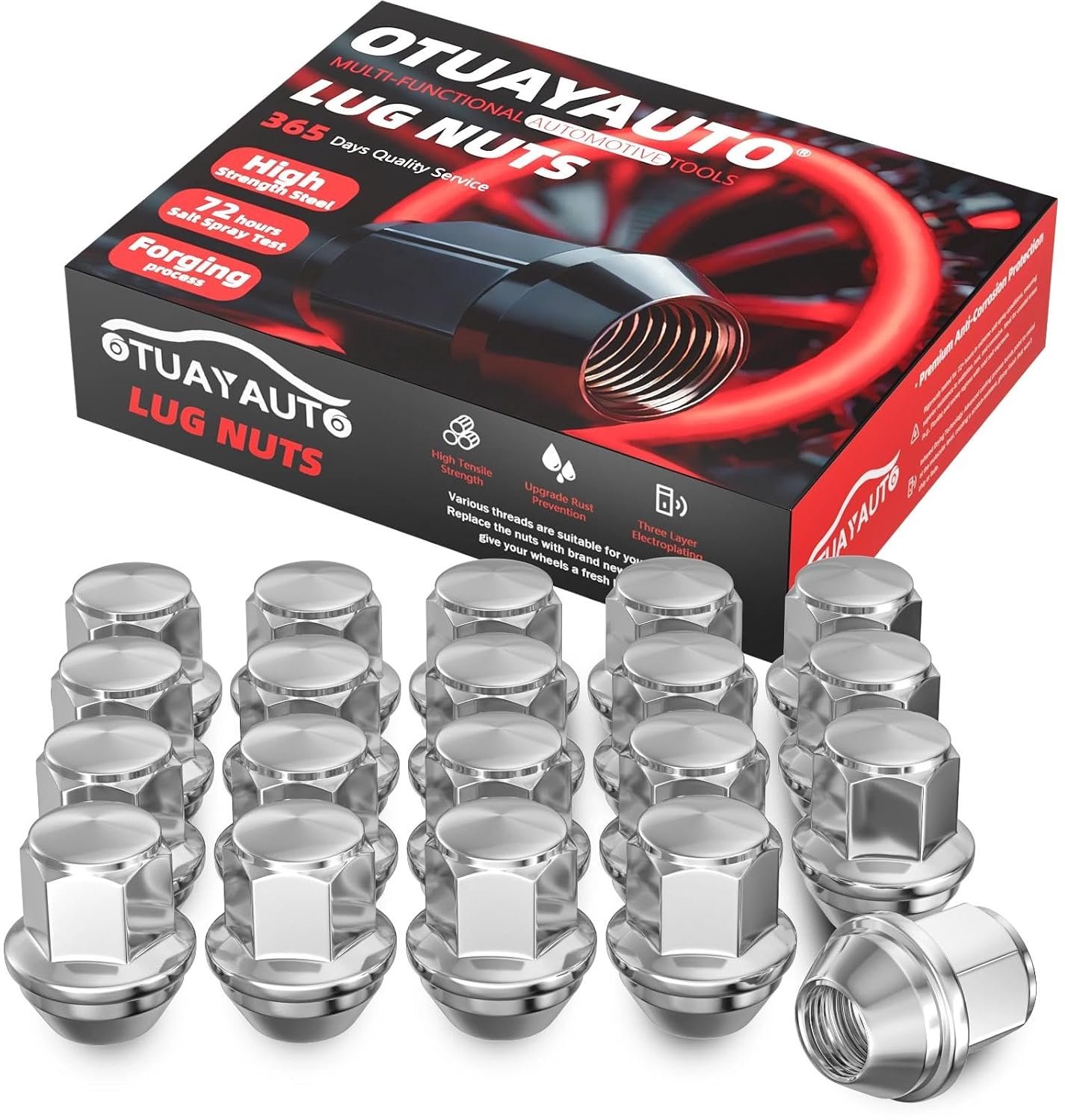 20 stuks OTUAYAUTO M12 x 1,5 wielmoeren, 19 mm zeskantmoeren - ShopVlot