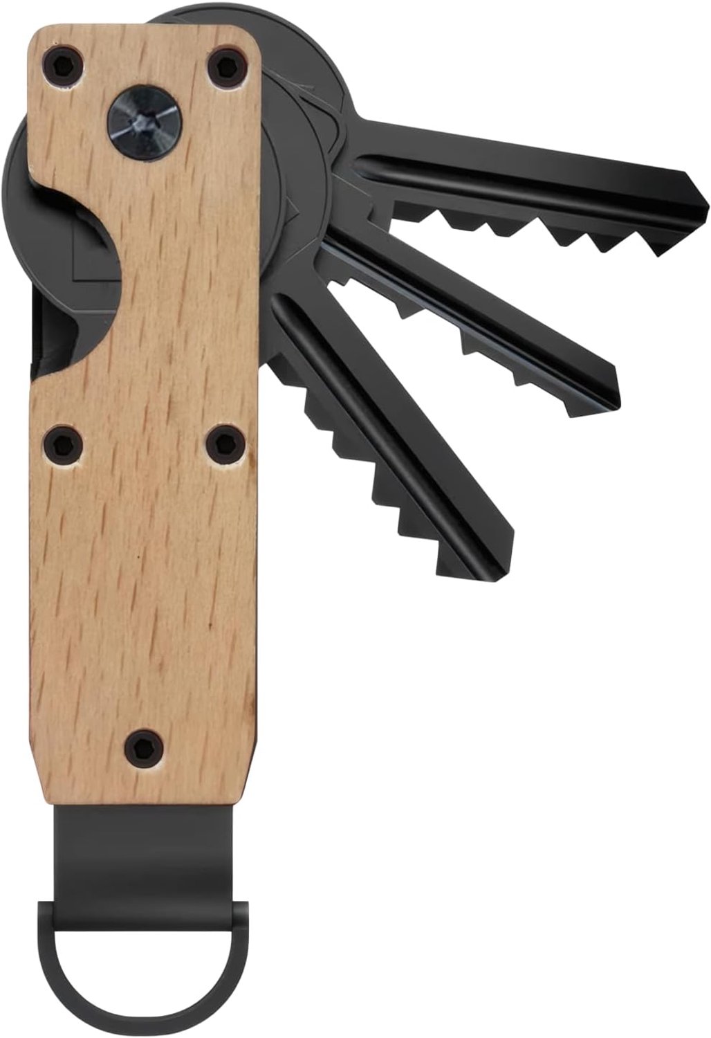 AtEaze Premium Key Organiser Made of Real Wood and Aluminum, Compact Key Holder for 2-6 Keys, Smart Key Organiser with - ShopVlot