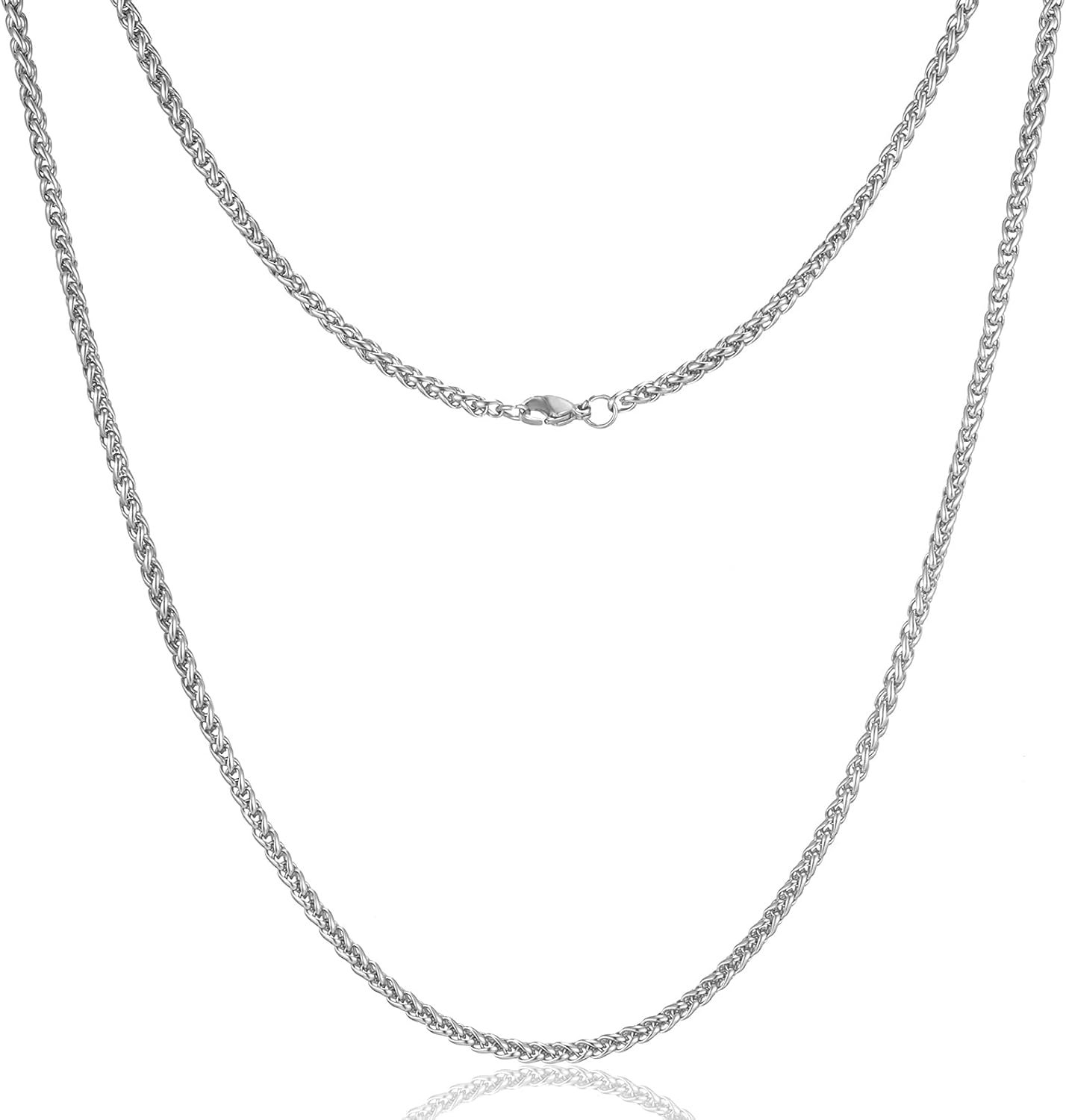 Heren ketting - gevlochten tarweketting - roestvrij staal - trendy accessoire - ShopVlot