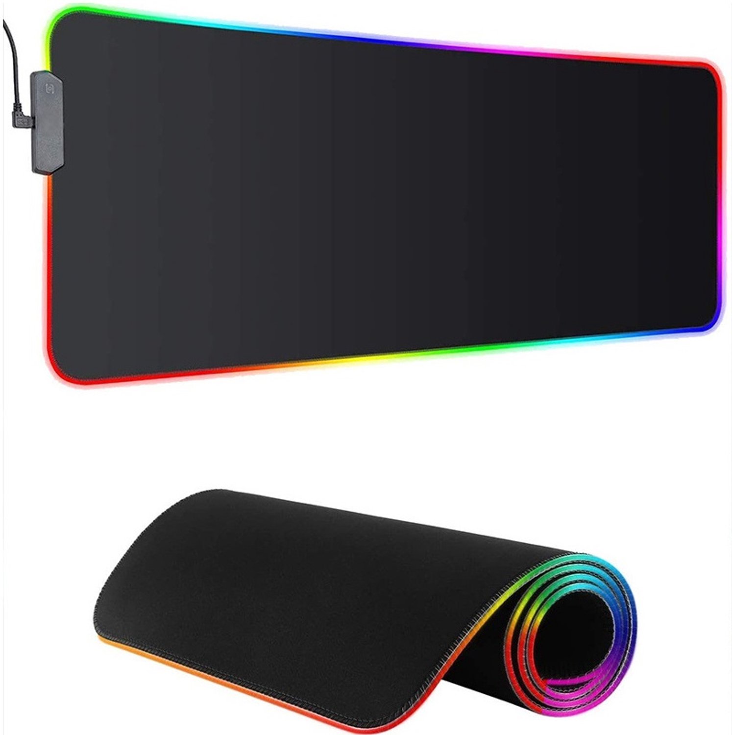 Grote RGB Gaming Muismat Zwart Verlicht Bureau Onderlegger 80x30cm