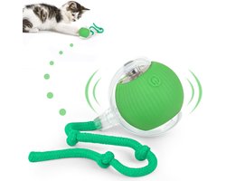 KEWUZY Kattenspeelgoed, elektrische kattenbal met ledlicht, interactief kattenspeelgoed, kattenbal, 360 graden bal - ShopVlot