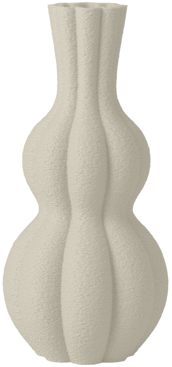 Layvo EMBER Vaas - Crème - D12 x H25 cm - droogbloemen vaas - organische vaas - gerecycled plastic