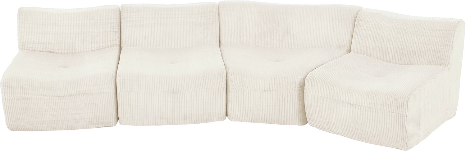 SONNENH 4-zits modulair sofa met 4 losse zitmodules - Corduroy - 311 cm - Lichtbeige