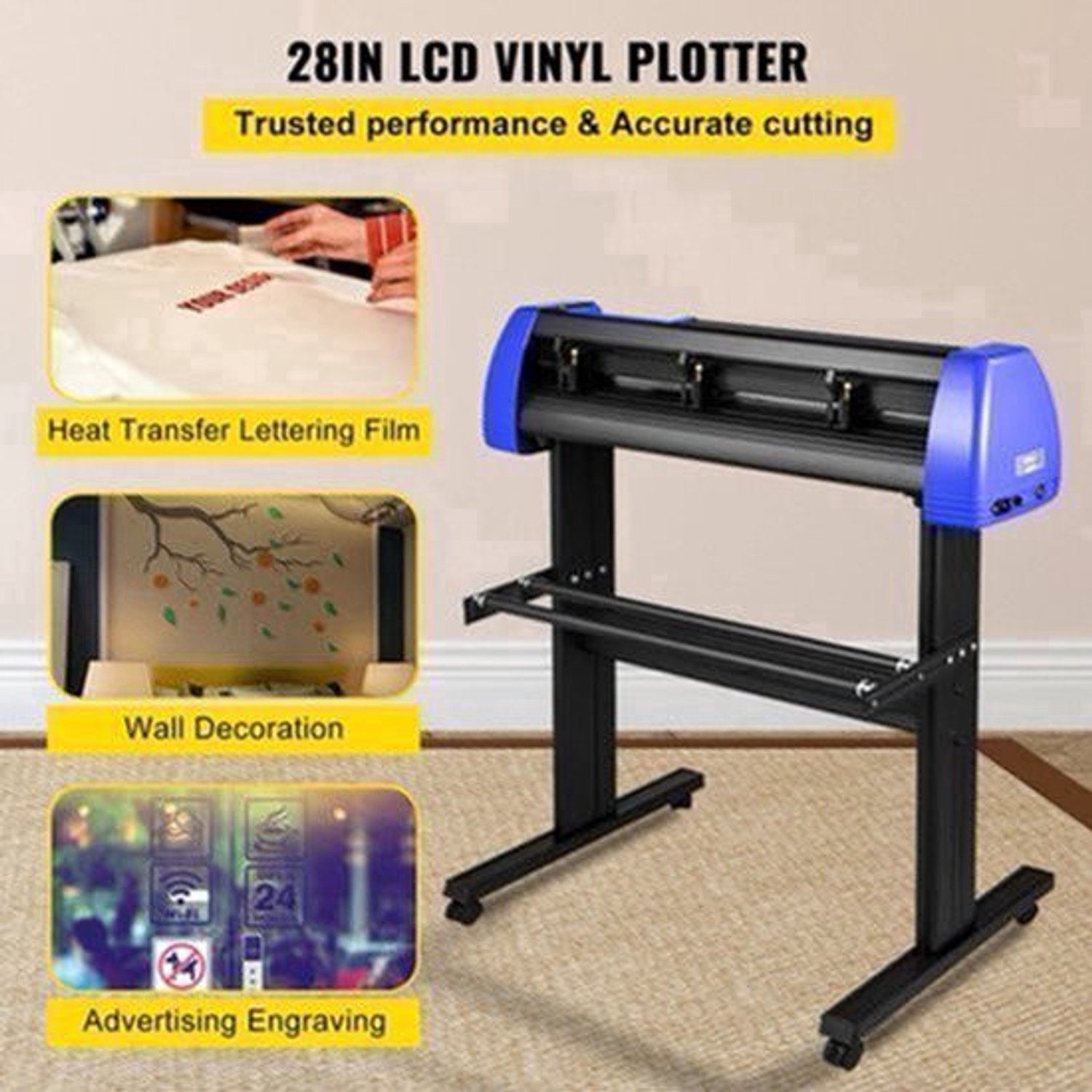 Snijmachines - Vinyl Cutter Plotter - Graveermachine - met Onderstel - 34inch - Snijplotter Machine - Vinylsnijder - Inclusief Software, Starterkits, Instelbare Snelheid en Snijdruk