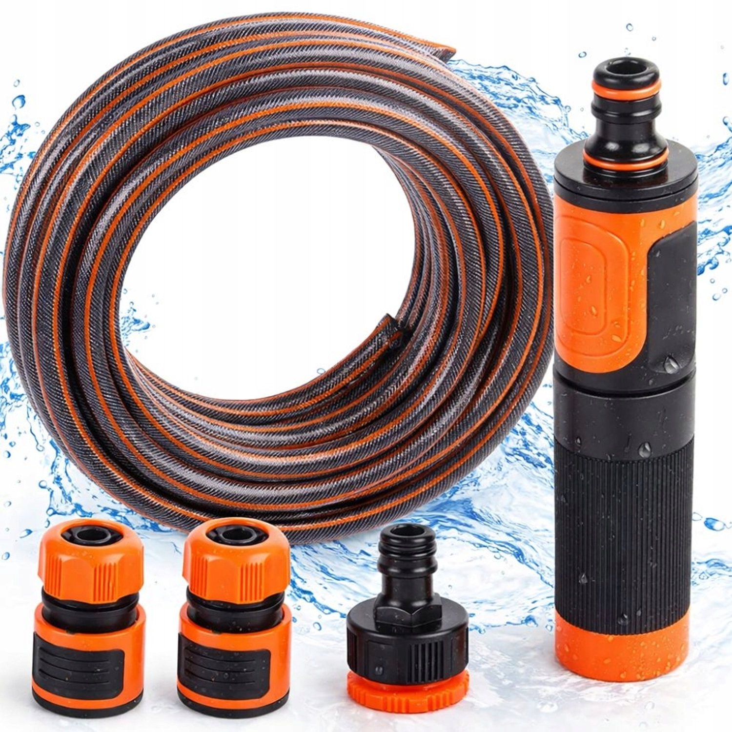 DIVODV 30m Tuinslang 1/2" 4-laags, Versterkt met Spuit & Koppelingen