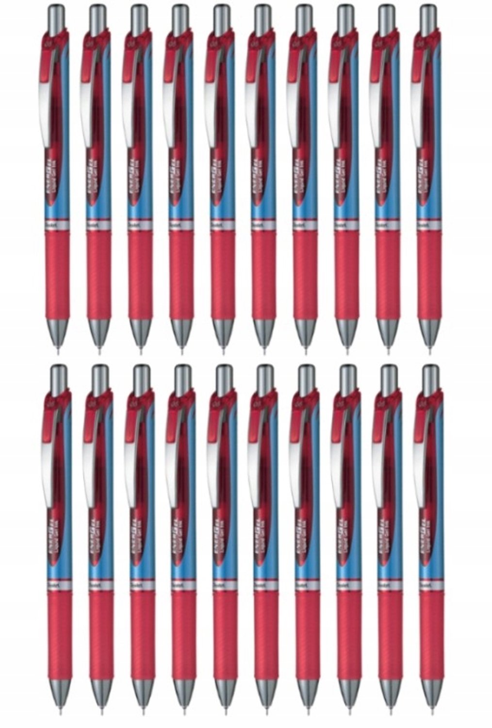 Pentel EnerGel BLN75 Gel Pen Rood 0.5mm - Set van 20