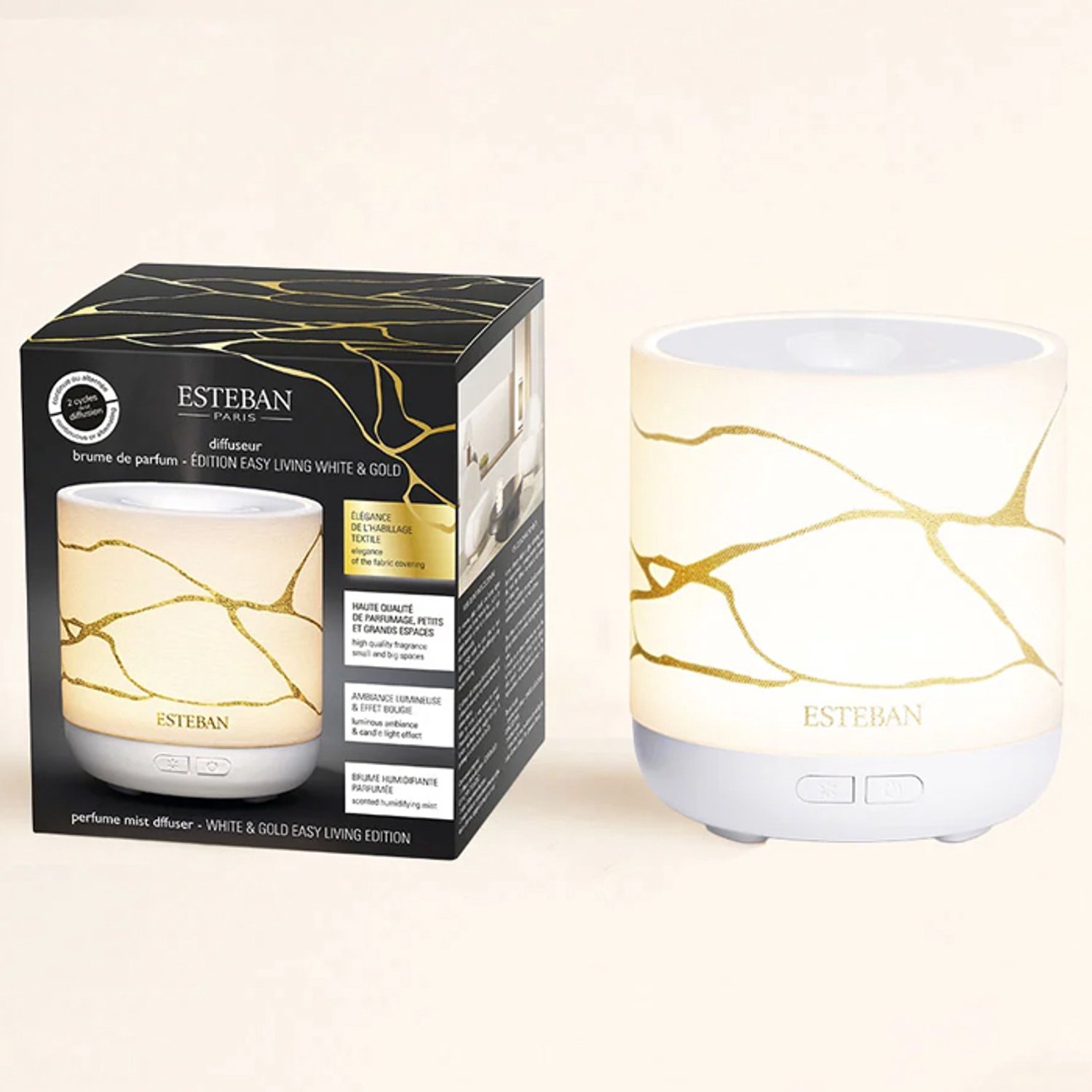 Esteban Mist Diffuser Easy Living Edition White & Gold