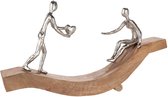 Gilde - Beeld - Catch my heart - Aluminium en mangohout - 9x51x28 cm - Handgemaakt